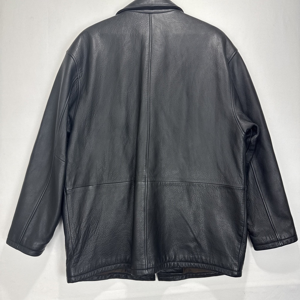 VTG Field Gear Leather Bomber Jacket‎ Heavy Men's Sz M/L Tall Full Zip Buttons - Picture 14 of 14